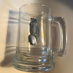 Glass Beer Mug. pewter Golf Bag adornment